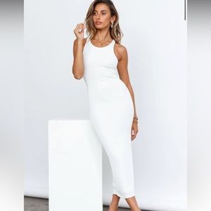 Question Time Maxi Dress White